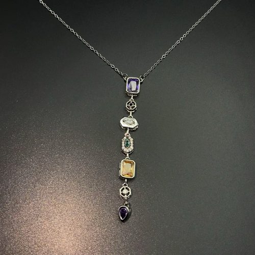 Vintage古着 Zircon Waterfall项链