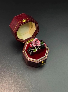 Vintage古着 Gothic ruby rose戒指