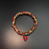 Vintage古着 cross手串 painting Red oil