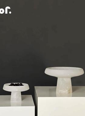 墨非 轻奢现代大理石果盘装饰盘摆件 样板间售楼处客厅茶几收纳盘