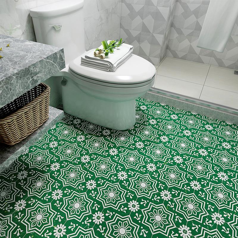 覆古地板贴自粘化妆室防水防滑彷瓷砖墙贴厨房浴室地板翻新地砖贴