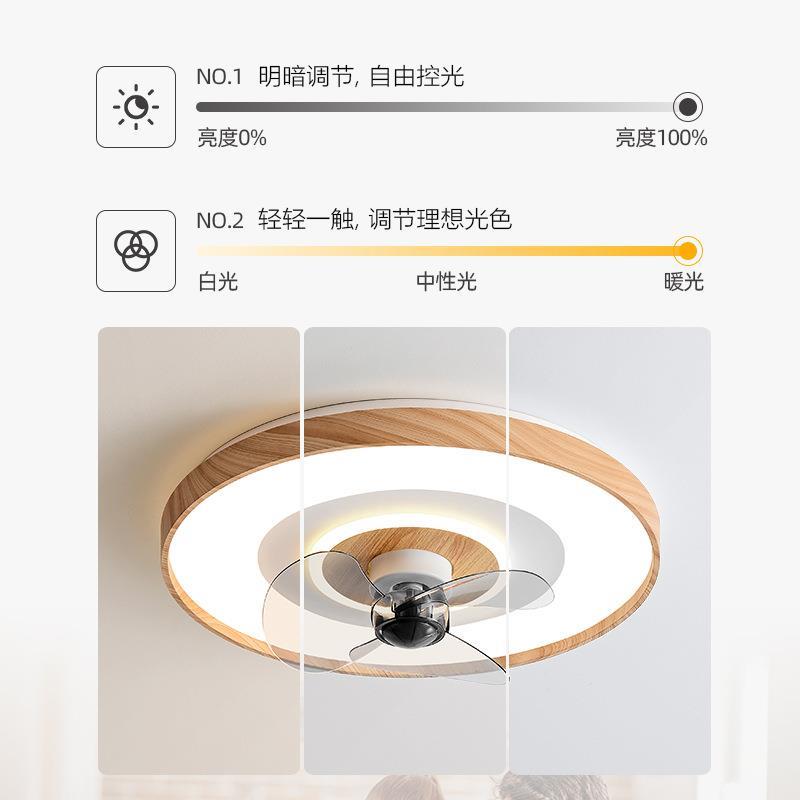 智能吸顶风扇灯卧室电扇灯家用一体吊灯静音超薄客厅隐形吊扇灯