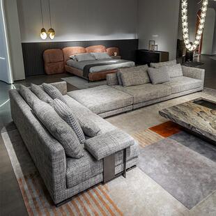 Poliform布里斯托 托沙发意式极简设计师家用大横厅棉麻布艺沙发