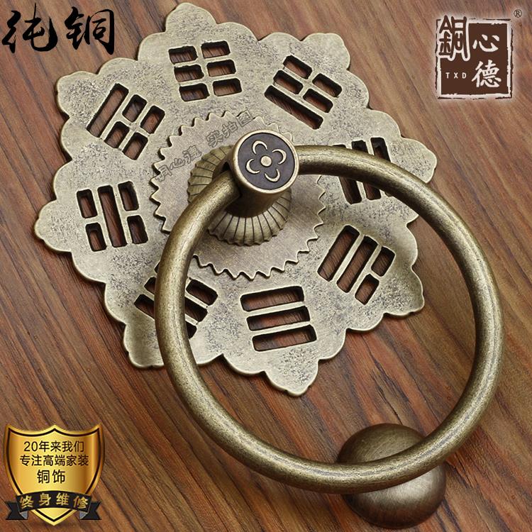 中式仿古兽头门环狮子头大门铜拉手大拉把寺庙门配件复古木门把手