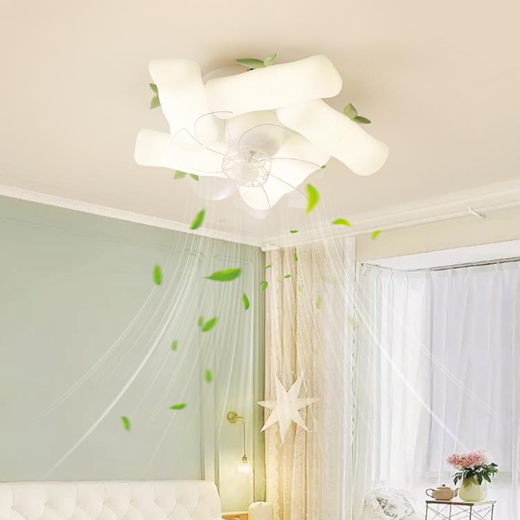 卧室风扇灯现代简约大气语音智能儿童房一体电扇灯新款房间吸顶灯