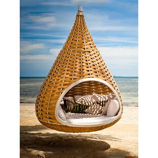 网红户外秋千鸟巢吊吊床藤吊椅户外景区民宿院落吊篮床