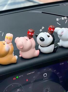车内饰品摆件2025新款汽车中控台车载装饰解压柴犬车饰高级感小众
