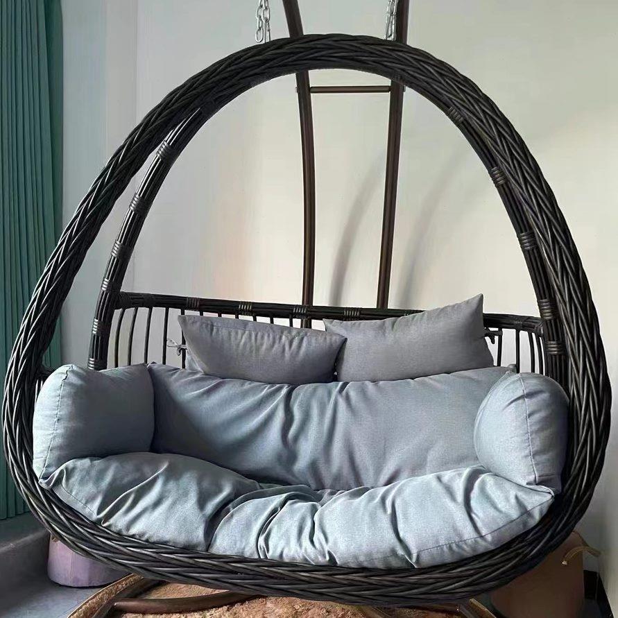 室内轻奢懒人组合吊篮藤椅阳台秋千网红椅摇篮椅吊兰家用双人吊椅