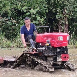 农用多功能履带式拖拉机新款耕地犁地松土翻地机小型打田机