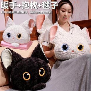 抱枕被子两用毯子珊瑚绒可爱三合一靠垫靠枕空调被办公室午睡枕头