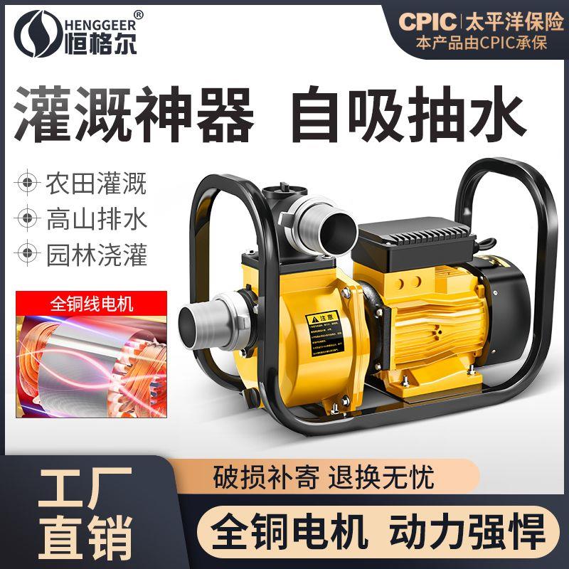 恒格尔家用大流量自吸泵220V抽水泵农用灌溉泵380V高扬程离心泵