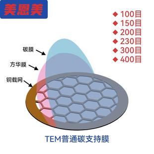 美恩美50枚装 50至400目国产铜网普通碳膜透射电镜载网支持膜TEM