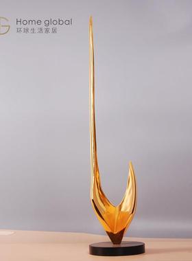金箭现代雕塑样板房间软装设计师装饰摆件玻璃钢树脂定制图片创作