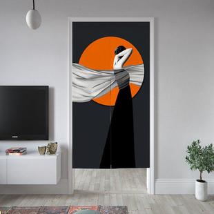 定制长试衣间隔断窗帘服装店门帘面料免打孔浴室卧室窗帘魔术贴