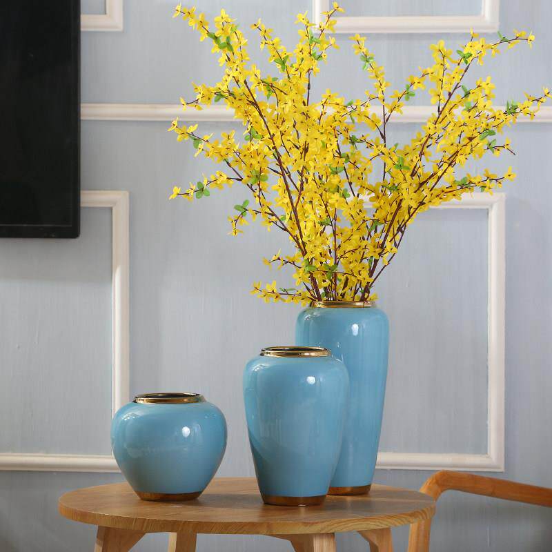 轻奢陶瓷花瓶摆件客厅台面插花干花电视柜玄关餐桌装饰品桌面家居