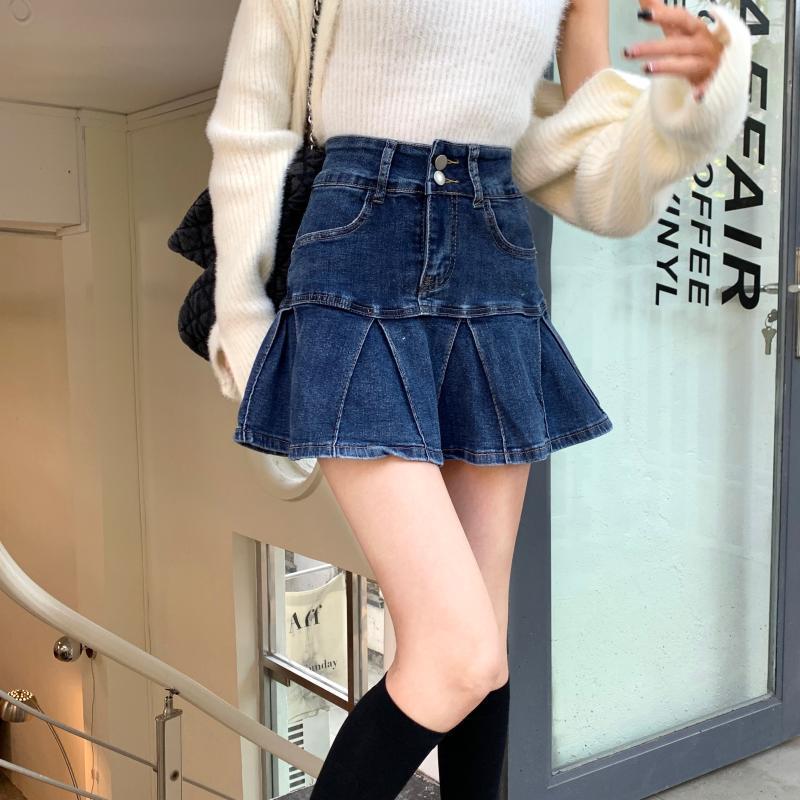 高腰显瘦牛仔半身短裙