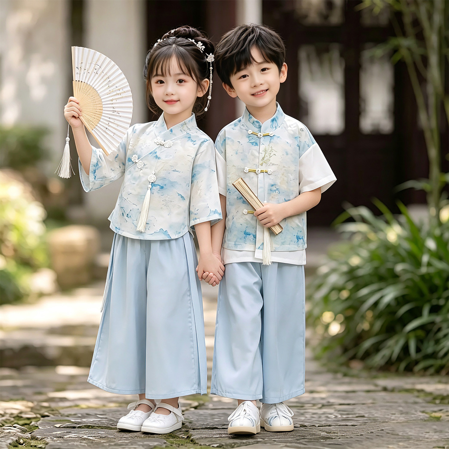 儿童中国风演出服运动会开幕班服图片