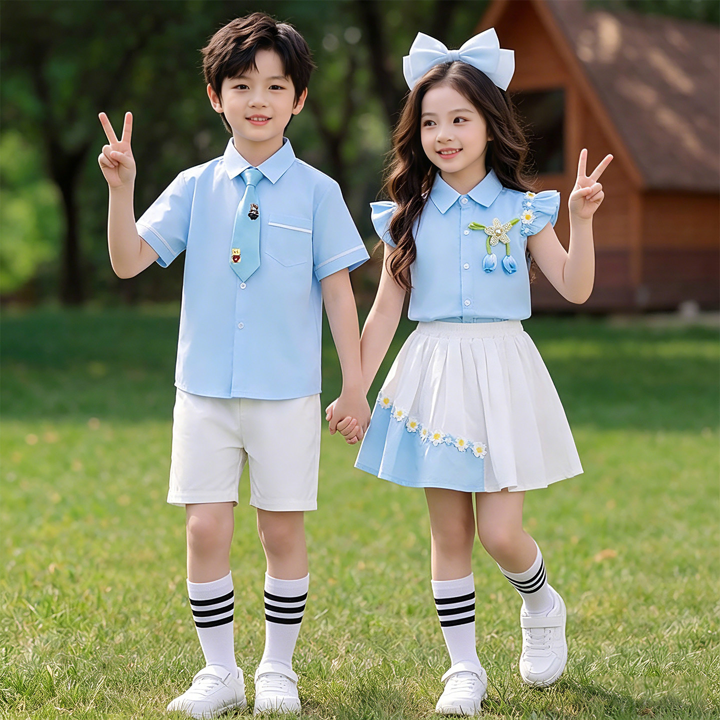 六一儿童合唱演出服幼儿园节目表演服小学生英伦风毕业照班服园服