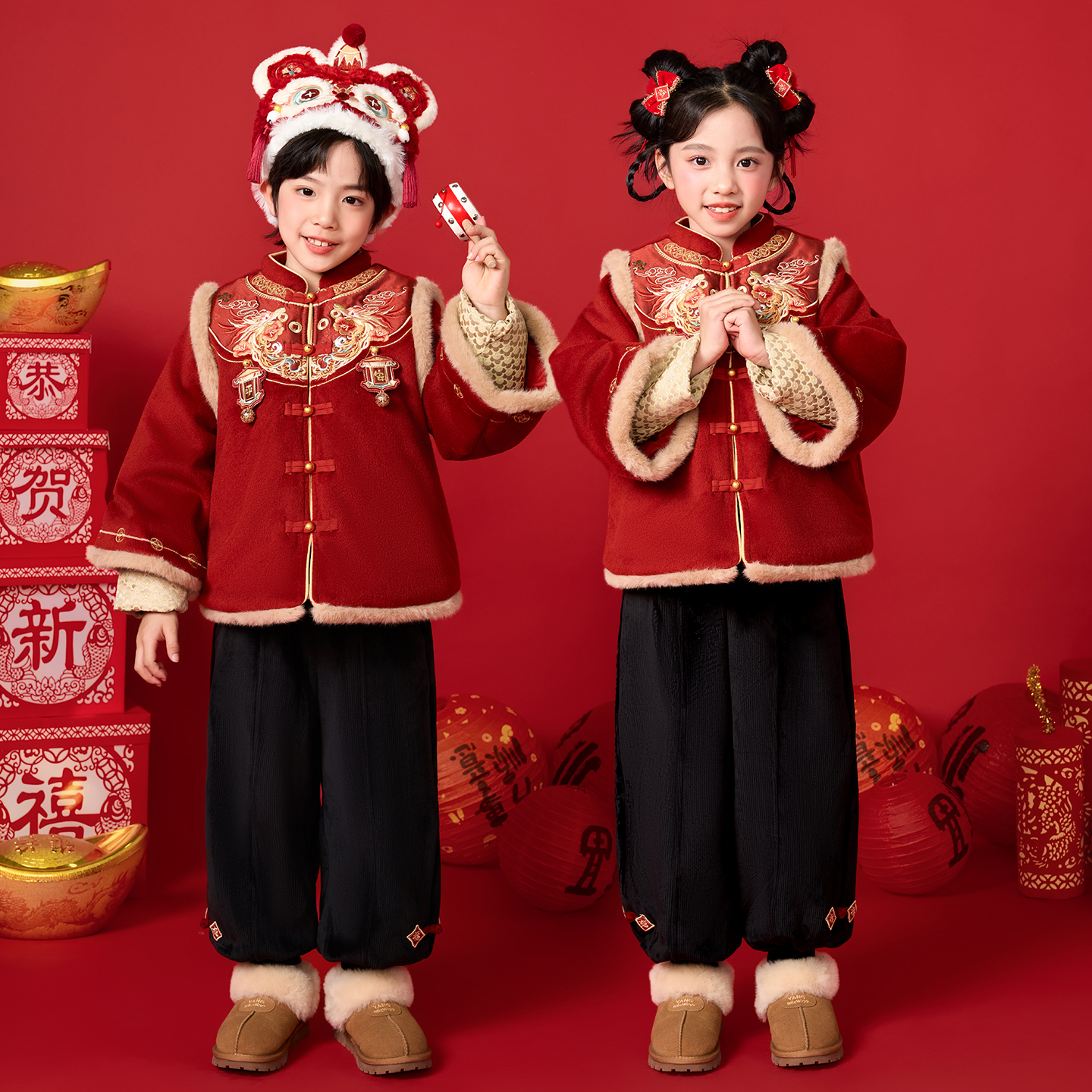 儿童拜年服新款中式宝宝周岁礼服