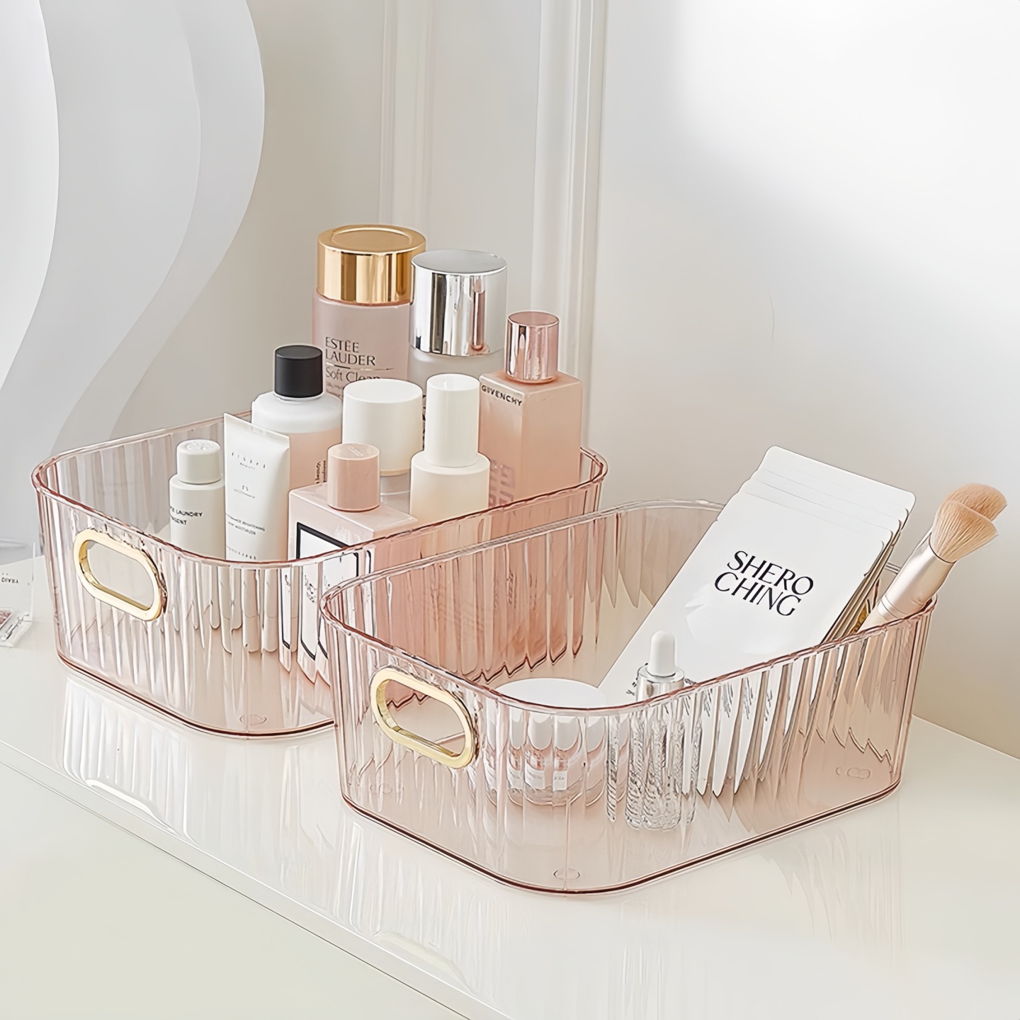 桌面收纳盒高档轻奢入户玄关