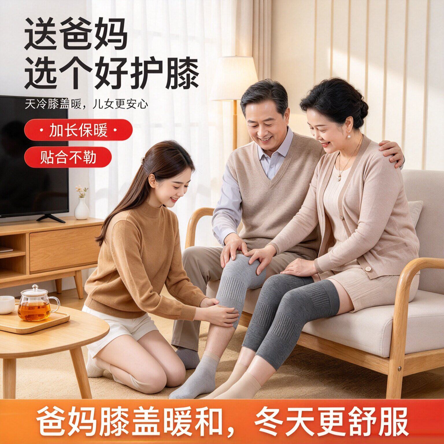 冬季加厚保暖护膝套老人关节防护