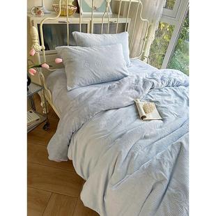 月光牛集【山茶套花】雕花华被夫格奶绒四件加厚保暖高CYA级套床