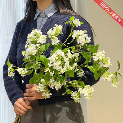 高视装档千里香彷真摆件插花客花厅电柜摆花假花花束高RCB端绢花