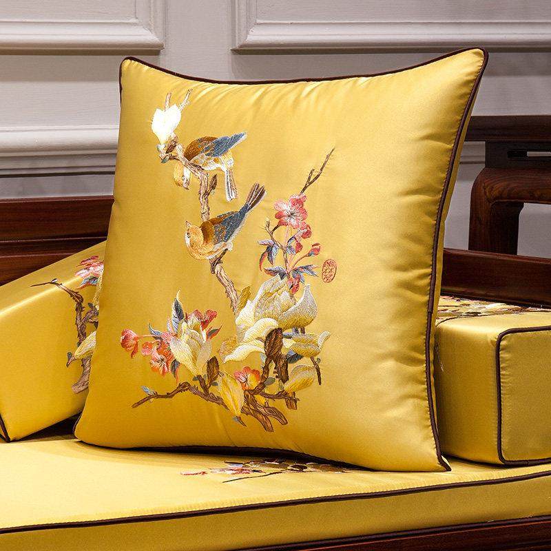 中式抱枕靠垫刺绣发靠枕沙BZ03国中风03新式客厅家用抱枕套中不含