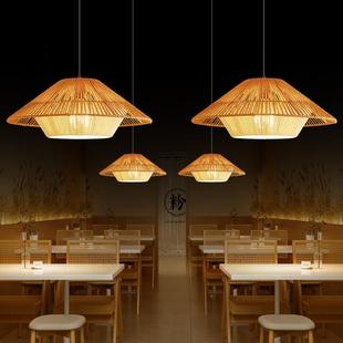 餐创意艺术日LYJ-1200式侘寂风吊灯个性厅室民卧宿编织麻绳欧设北