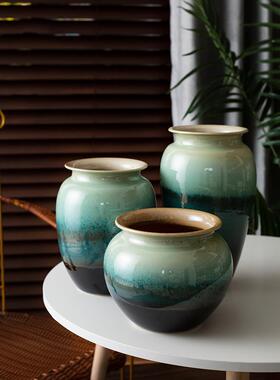 景德镇家现陶代简约欧式陶瓷花瓶客厅居罐桌摆件插花水培面装VQM