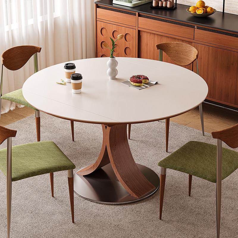 实木岩板餐桌包斯变家用小豪户型古风可折66656中叠可圆餐桌可伸,住宅家具,岩板餐桌,淘宝优惠券,粉丝福利购,淘宝优惠卷