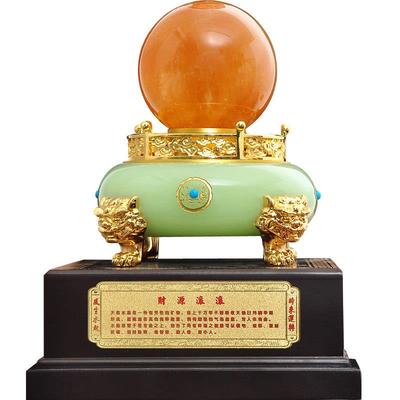 财源滚滚宝盆摆件装水晶球公室桌开业商务聚礼品饰品办客厅2578工