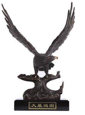 大展宏图铜工艺品雄鹰展摆件大宏图商务品摆礼老设大鹏展翅鹰
