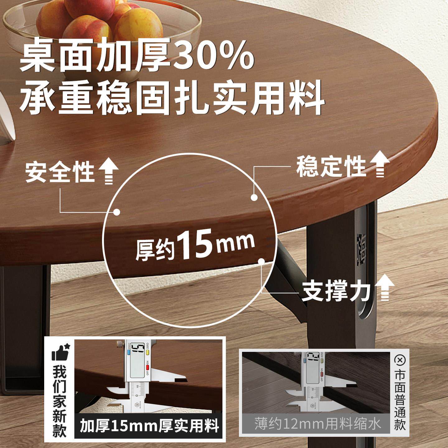 可折叠矮桌家用易户型餐桌LU-2657-宿舍简圆形吃饭桌户外携便式四
