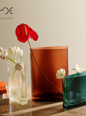 NUDE努德进口MIST迷雾花瓶水晶玻璃玄关摆件水培花器轻奢客厅插花