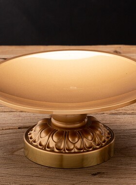 快速发货家用粉金纯铜水果y供盘观音托盘贡品果碟供碟供果盘