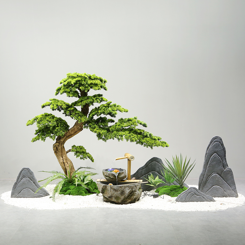 速发仿生松树迎客松造景楼梯下摆件树内玄室假绿植景观橱窗树关