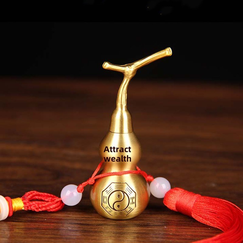 现货速发铜葫芦五钱摆件挂件家居 开口铜葫芦 八卦铜葫芦