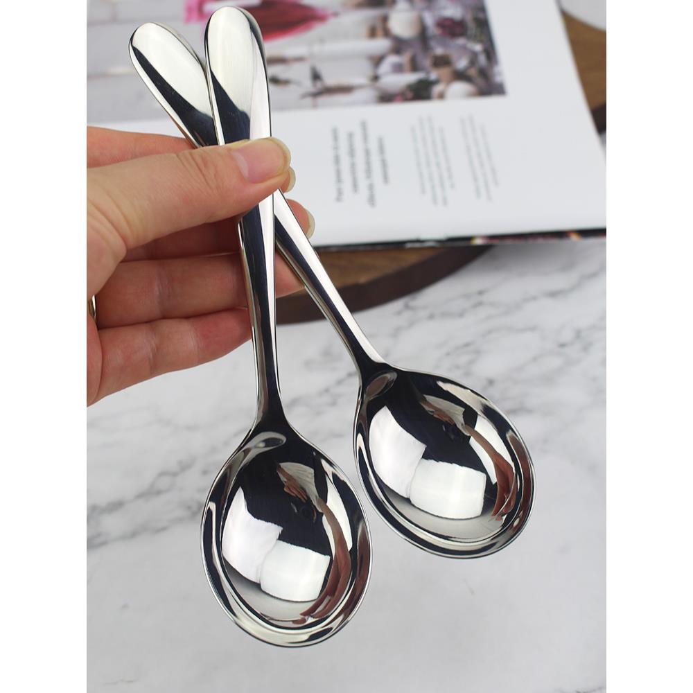 出德加深加大汤勺 18/10不锈钢304家用加厚长柄干饭勺汤匙调羹