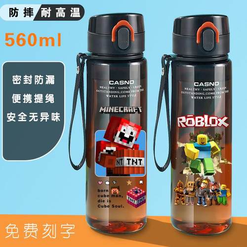MC我的世界水杯卡通游戏Roblox直饮水壶耐热中小学生水杯夏季男孩