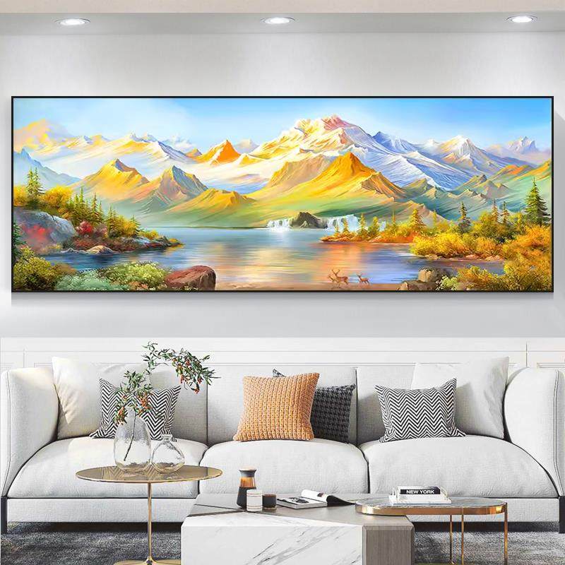 5d钻石画 画满钻客厅沙发背景墙风景简约手工点贴钻画 画十字绣日