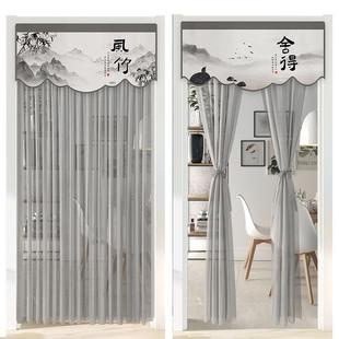 门帘隔断帘家用禅意茶馆装 中式 饰蕾丝帘卧室免打孔厕所遮挡长门帘