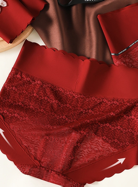 【粉红粉丝专享】黛凡妮中高腰蕾丝三角裤ZDN62422