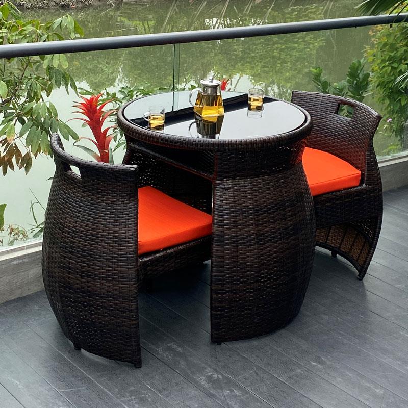 户外桌椅休闲茶桌家用室内室外阳台小桌椅组合网红藤椅一桌二椅