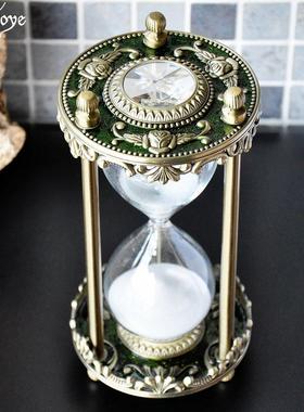 兮古金属沙漏30分钟计时器创意摆件家居装饰品送女友男朋友礼物