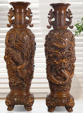 落地花瓶摆件一对龙凤家居装饰工艺礼品摆饰送公司酒店乔迁庆典开