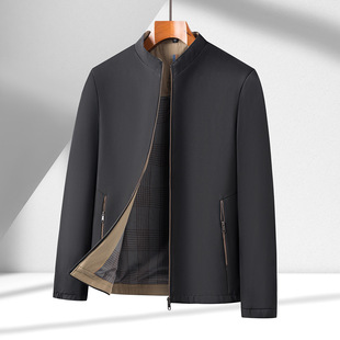 中老年男装2026新款立领夹克衫休闲老干部风50岁爸爸装商务外套
