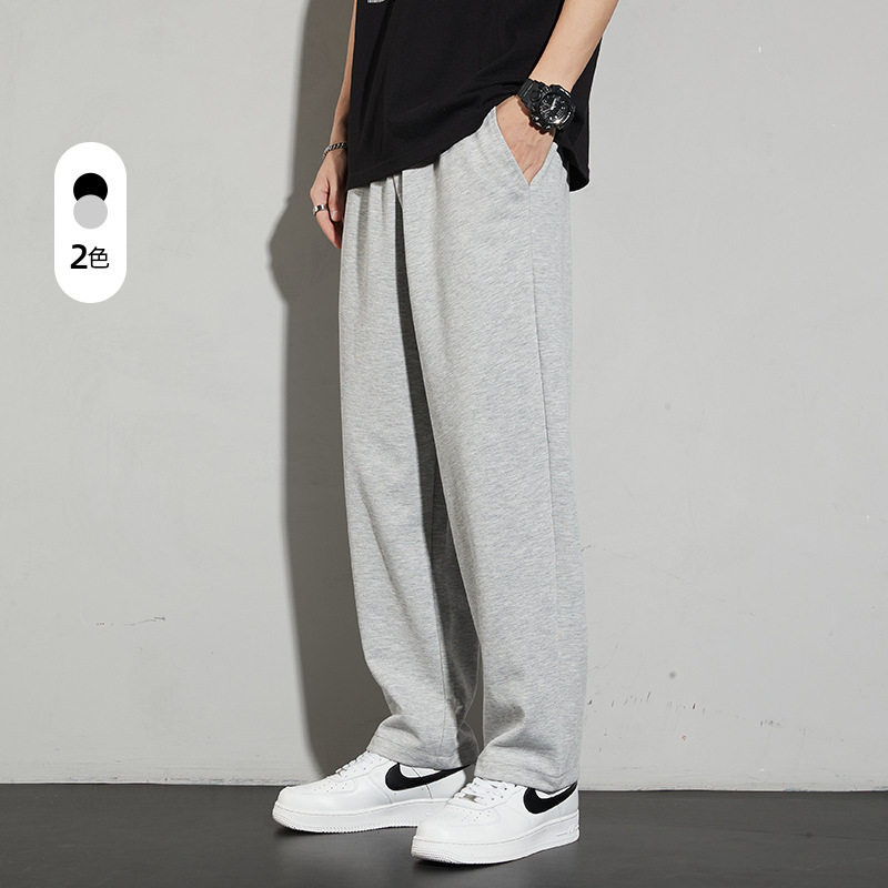 裤子男士新款春秋薄款直筒宽松束脚韩版潮流阔腿垂感休闲长裤卫裤