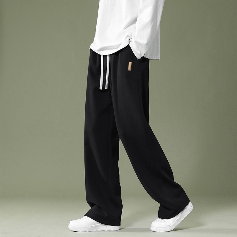 裤子男款春秋季直筒宽松2025新款男士运动卫裤垂感阔腿休闲长裤