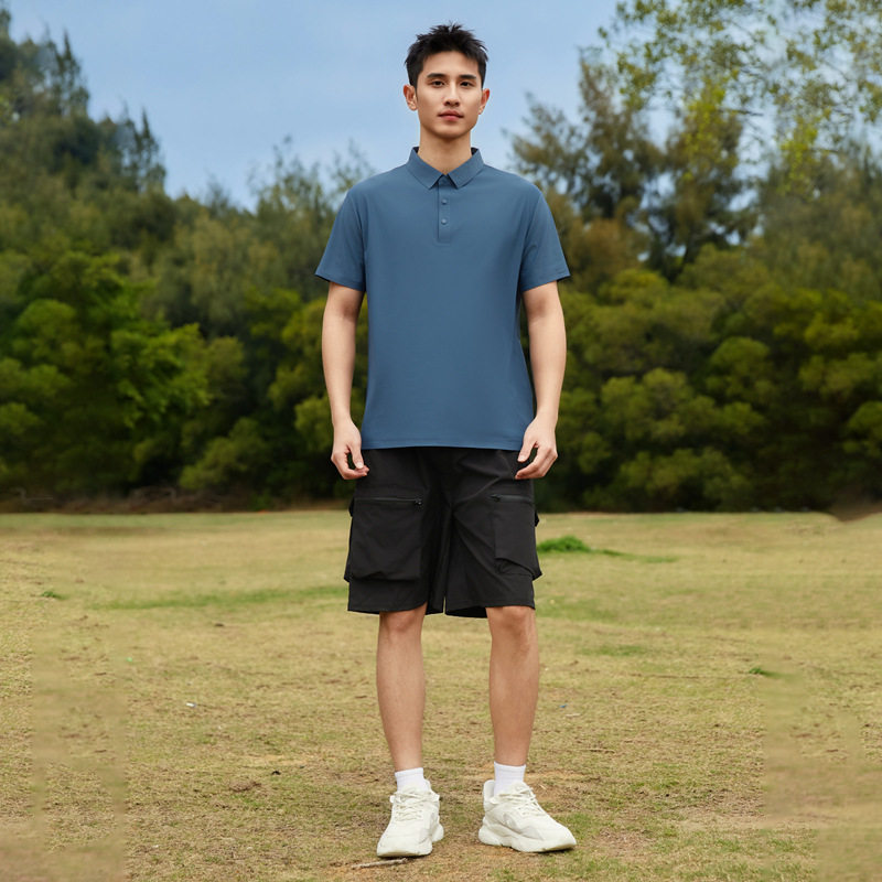 2025新款冰丝无痕polo衫男冰感夏季t恤轻奢男士防晒潮流速干短袖